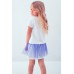 Embroidered dress for girl "Spring" mesh Blue